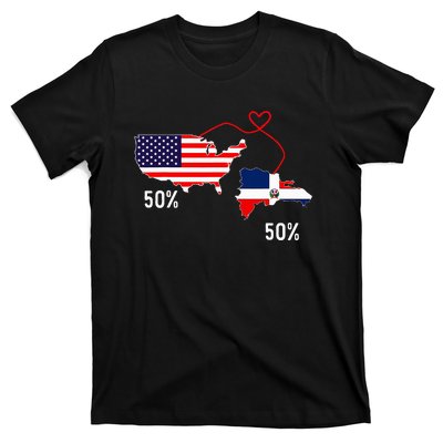 Half American Half Dominican Flag Combined Rd Usa Pride T-Shirt