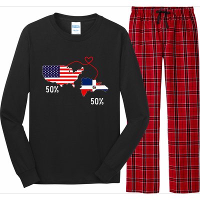 Half American Half Dominican Flag Combined Rd Usa Pride Long Sleeve Pajama Set