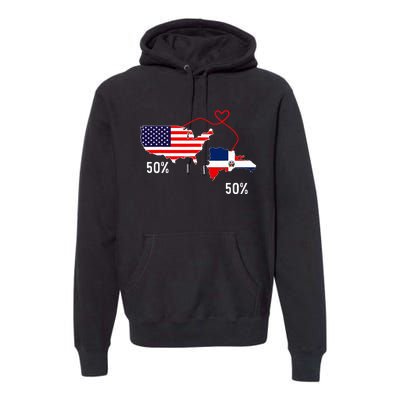 Half American Half Dominican Flag Combined Rd Usa Pride Premium Hoodie