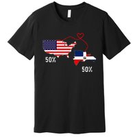 Half American Half Dominican Flag Combined Rd Usa Pride Premium T-Shirt