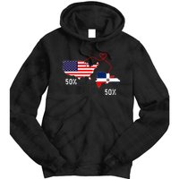 Half American Half Dominican Flag Combined Rd Usa Pride Tie Dye Hoodie