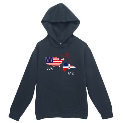 Half American Half Dominican Flag Combined Rd Usa Pride Urban Pullover Hoodie