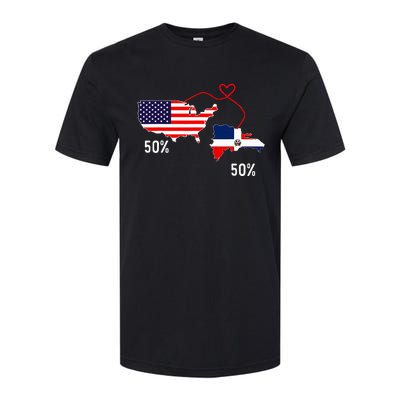 Half American Half Dominican Flag Combined Rd Usa Pride Softstyle CVC T-Shirt