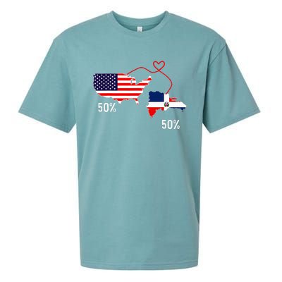 Half American Half Dominican Flag Combined Rd Usa Pride Sueded Cloud Jersey T-Shirt