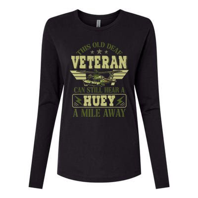 Hear a Huey a Mile Away Vietnam Veteran Uh1 Huey Helicopter Womens Cotton Relaxed Long Sleeve T-Shirt