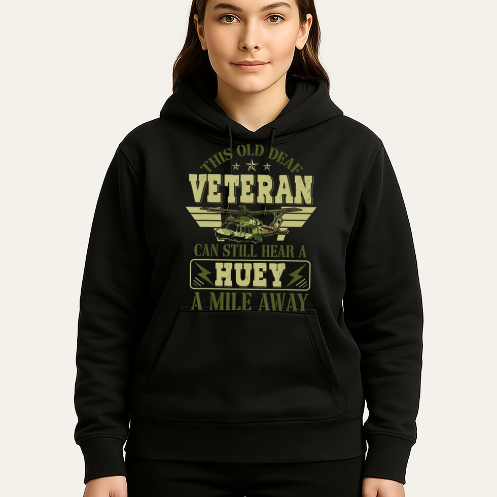 Hear a Huey a Mile Away Vietnam Veteran Uh1 Huey Helicopter Hoodie