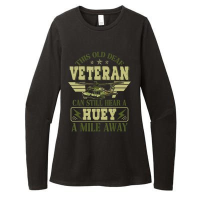 Hear a Huey a Mile Away Vietnam Veteran Uh1 Huey Helicopter Womens CVC Long Sleeve Shirt