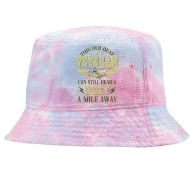 Hear a Huey a Mile Away Vietnam Veteran Uh1 Huey Helicopter Tie-Dyed Bucket Hat