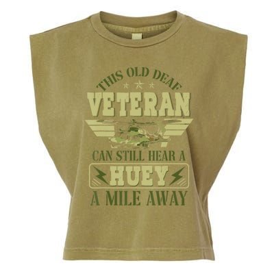 Hear a Huey a Mile Away Vietnam Veteran Uh1 Huey Helicopter Garment-Dyed Women's Muscle Tee