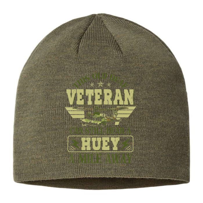 Hear a Huey a Mile Away Vietnam Veteran Uh1 Huey Helicopter Sustainable Beanie