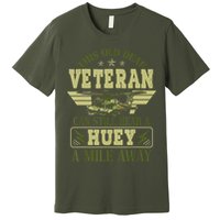 Hear a Huey a Mile Away Vietnam Veteran Uh1 Huey Helicopter Premium T-Shirt