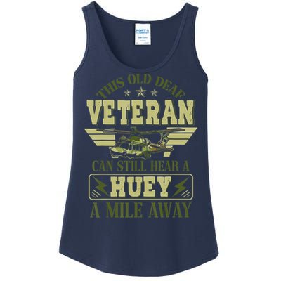 Hear a Huey a Mile Away Vietnam Veteran Uh1 Huey Helicopter Ladies Essential Tank