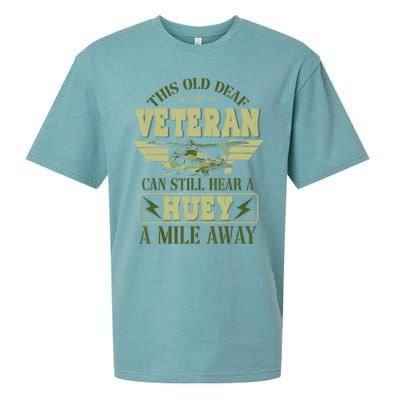 Hear a Huey a Mile Away Vietnam Veteran Uh1 Huey Helicopter Sueded Cloud Jersey T-Shirt