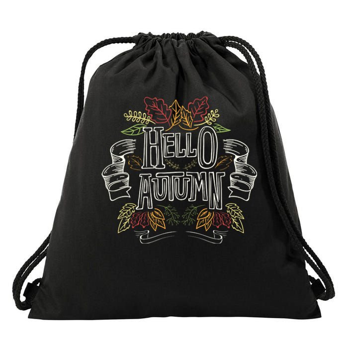 Hello Autumn Drawstring Bag