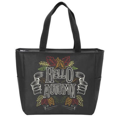 Hello Autumn Zip Tote Bag