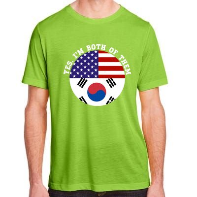 Half American Half South Korea Usa Flag Patriotic Gift Adult ChromaSoft Performance T-Shirt