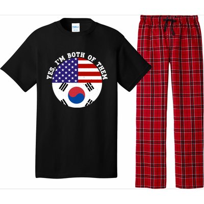 Half American Half South Korea Usa Flag Patriotic Gift Pajama Set