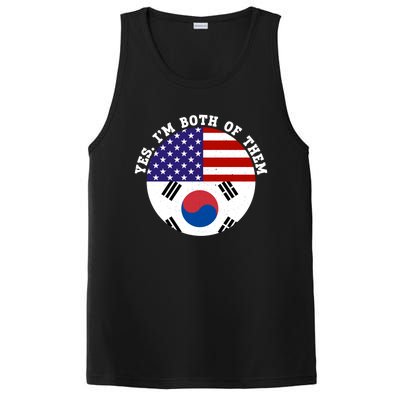 Half American Half South Korea Usa Flag Patriotic Gift PosiCharge Competitor Tank