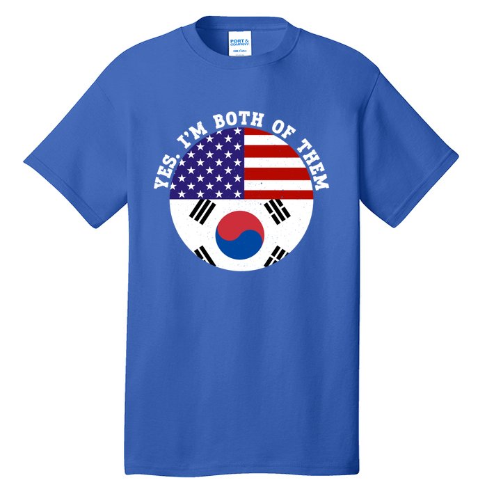 Half American Half South Korea Usa Flag Patriotic Gift Tall T-Shirt