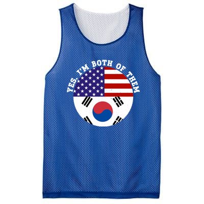 Half American Half South Korea Usa Flag Patriotic Gift Mesh Reversible Basketball Jersey Tank