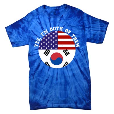 Half American Half South Korea Usa Flag Patriotic Gift Tie-Dye T-Shirt