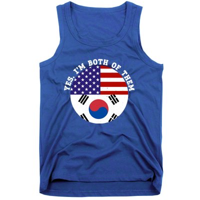 Half American Half South Korea Usa Flag Patriotic Gift Tank Top