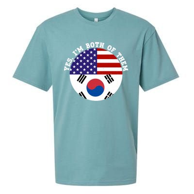 Half American Half South Korea Usa Flag Patriotic Gift Sueded Cloud Jersey T-Shirt