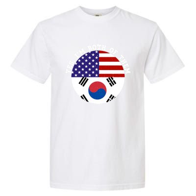 Half American Half South Korea Usa Flag Patriotic Gift Garment-Dyed Heavyweight T-Shirt