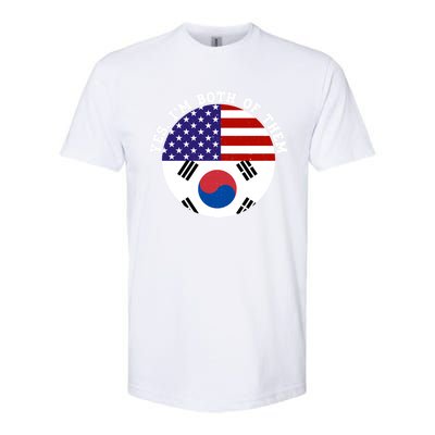 Half American Half South Korea Usa Flag Patriotic Gift Softstyle CVC T-Shirt