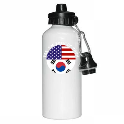 Half American Half South Korea Usa Flag Patriotic Gift Aluminum Water Bottle