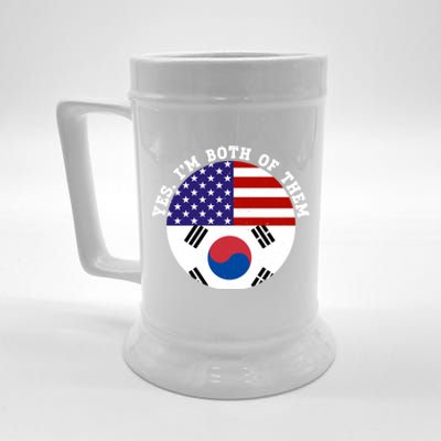 Half American Half South Korea Usa Flag Patriotic Gift Beer Stein