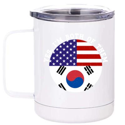 Half American Half South Korea Usa Flag Patriotic Gift 12 oz Stainless Steel Tumbler Cup