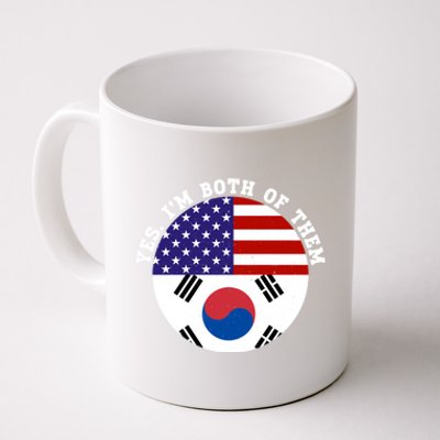 Half American Half South Korea Usa Flag Patriotic Gift Coffee Mug