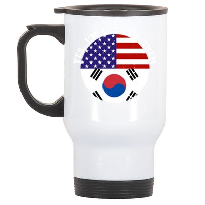 Half American Half South Korea Usa Flag Patriotic Gift Stainless Steel Travel Mug