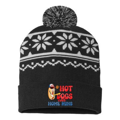 Hotdogs and Homeruns Hotdog Baseball Touchdown USA-Made Snowflake Beanie