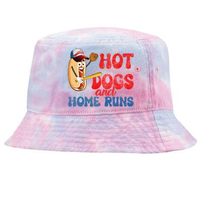 Hotdogs and Homeruns Hotdog Baseball Touchdown Tie-Dyed Bucket Hat