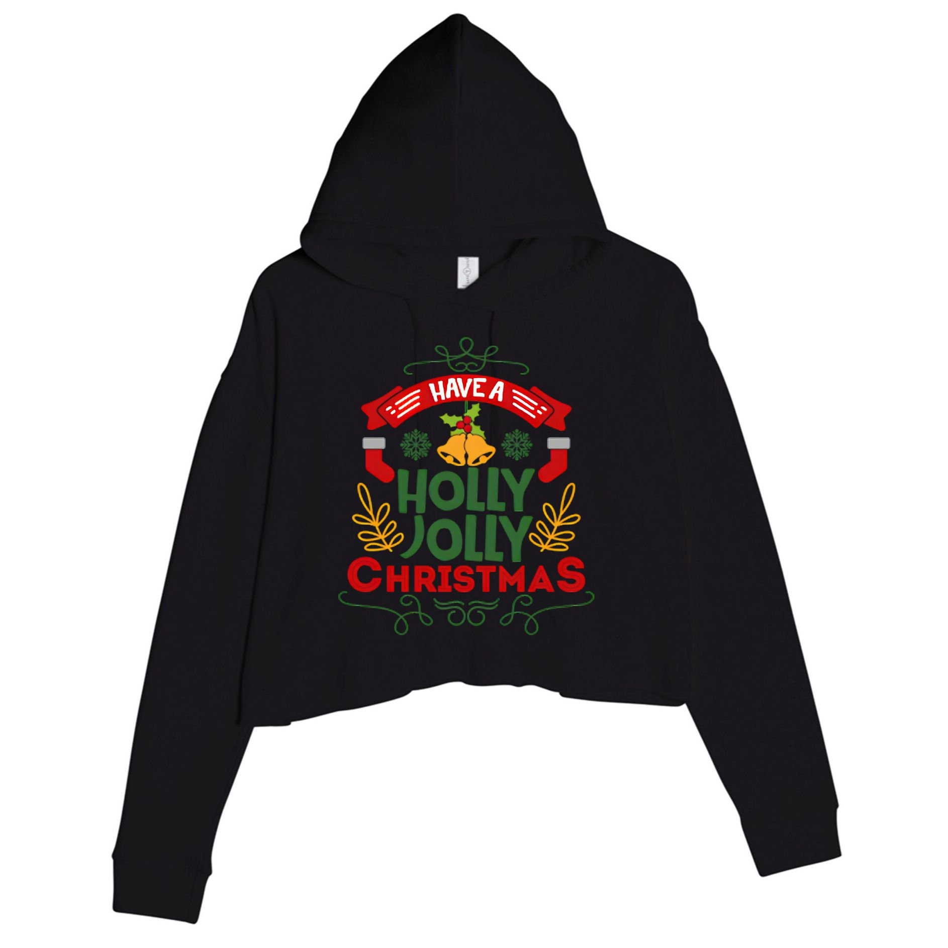 Have A Holly Jolly Christmas Gift Crop Fleece Hoodie