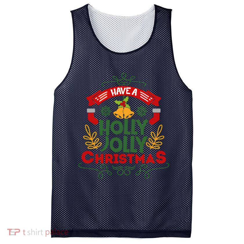 Have A Holly Jolly Christmas Gift Mesh Reversible Basketball Jersey Tank