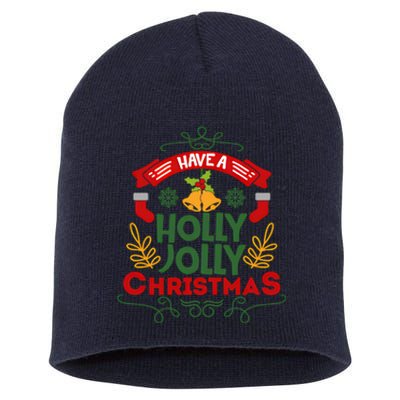 Have A Holly Jolly Christmas Gift Short Acrylic Beanie