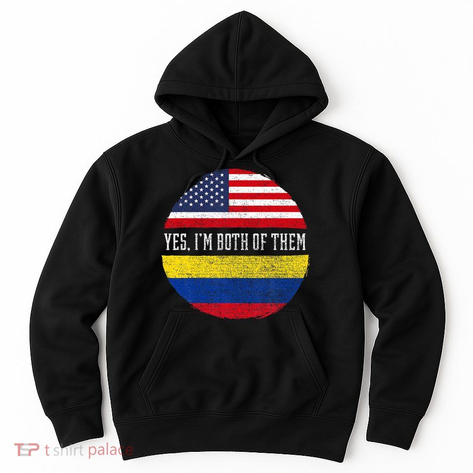 Half American Half Colombian USA Flag Colombia Heritage DNA Hoodie