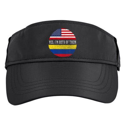 Half American Half Colombian USA Flag Colombia Heritage DNA Adult Drive Performance Visor