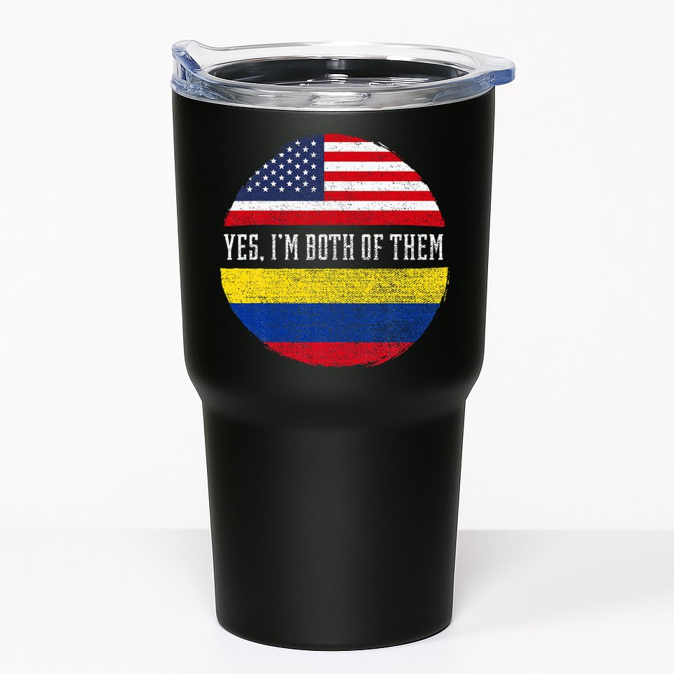 Half American Half Colombian USA Flag Colombia Heritage DNA Tumbler