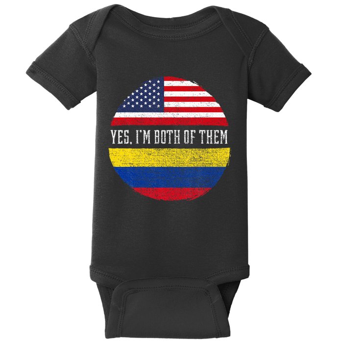 Half American Half Colombian USA Flag Colombia Heritage DNA Baby Bodysuit