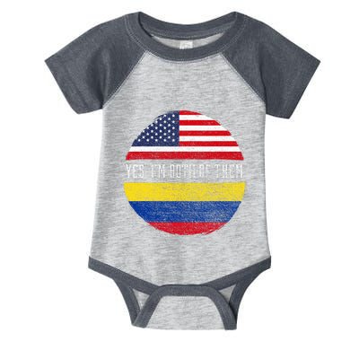 Half American Half Colombian USA Flag Colombia Heritage DNA Infant Baby Jersey Bodysuit