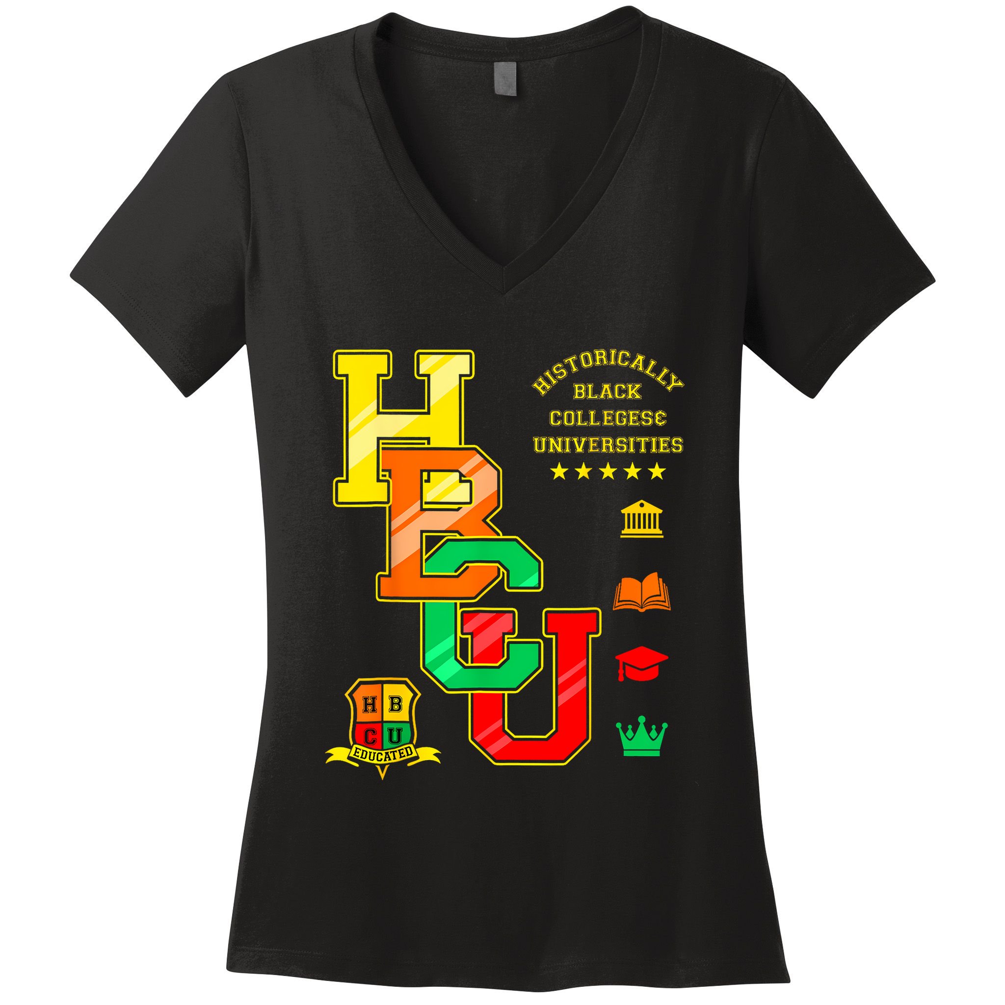 Hbcu Apparel Historically Black Colleges Universities Grad Women's V-Neck T-Shirt