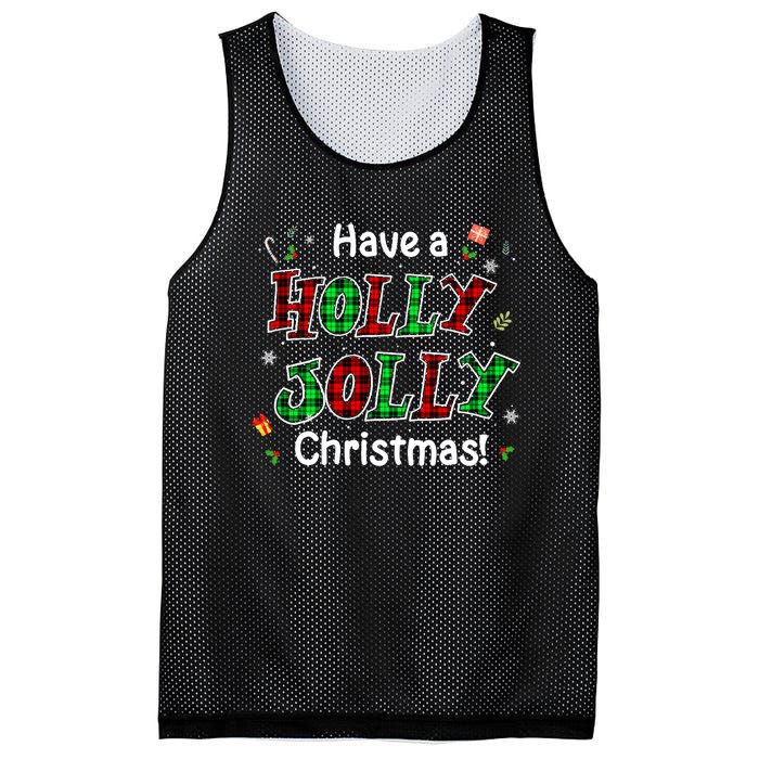 Have A Holly And Jolly Merry Christmas 2021 Holiday Pajama Mesh Reversible Basketball Jersey Tank