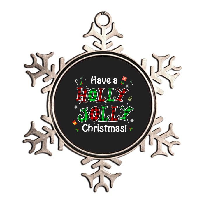 Have A Holly And Jolly Merry Christmas 2021 Holiday Pajama Metallic Star Ornament