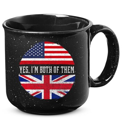 Half American Half British Usa Flag United Kingdom Heritage 15oz Campfire Ceramic Mug