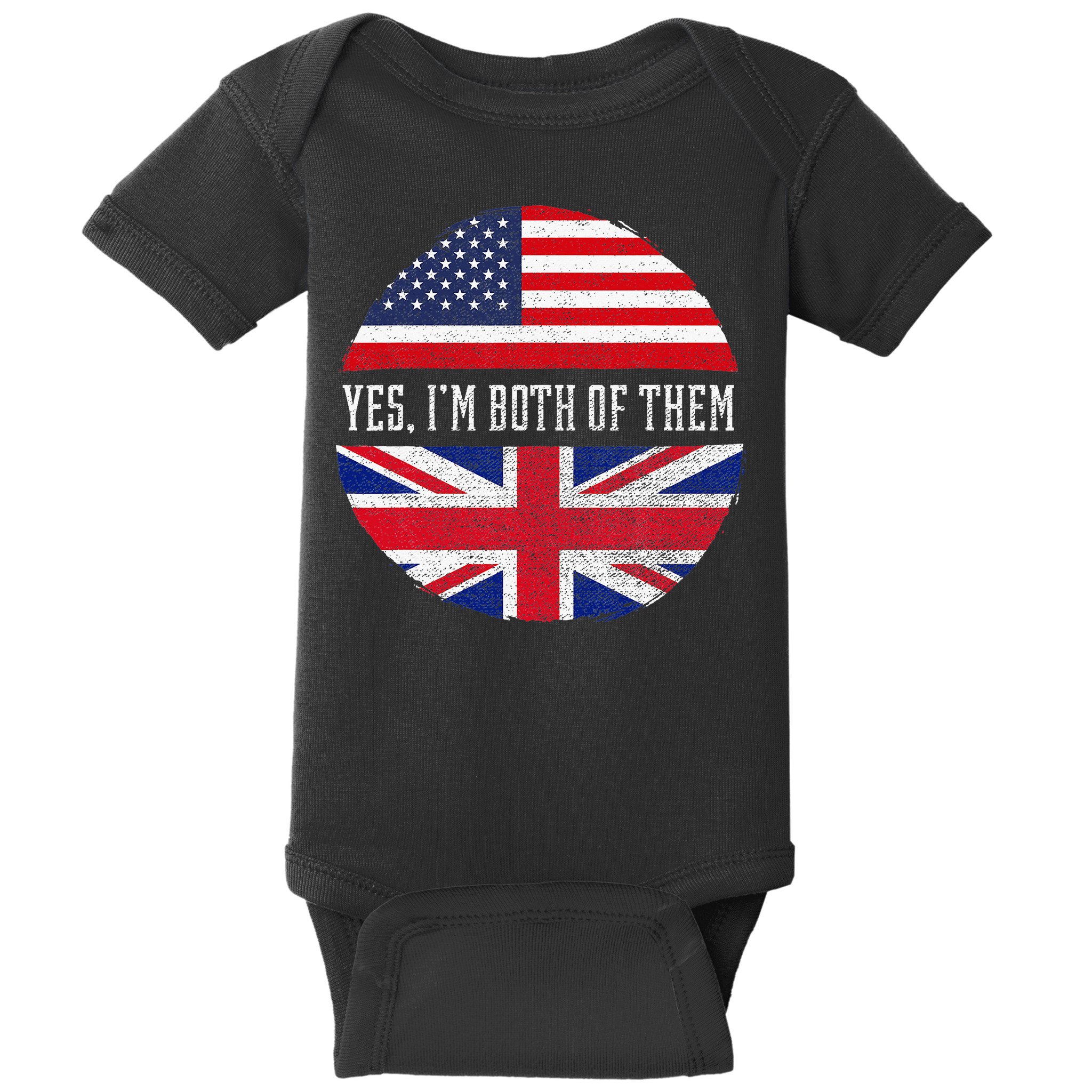 Half American Half British Usa Flag United Kingdom Heritage Baby Bodysuit