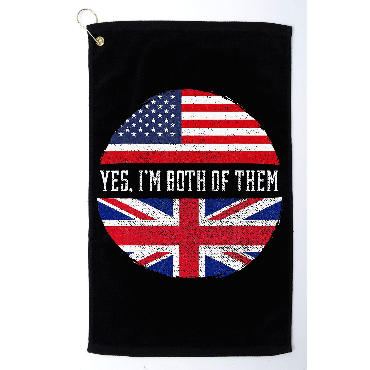 Half American Half British Usa Flag United Kingdom Heritage Golf Towel